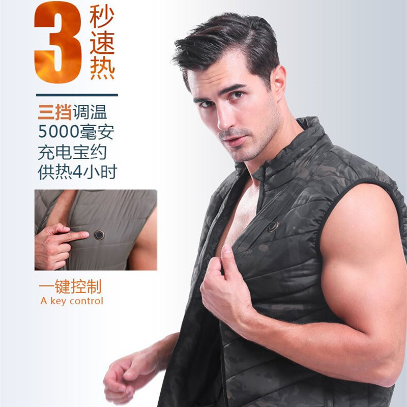 Yitu Customized smart electric heating vest, camouflage, outdoor sports fashion, USB three-level temperature control, warm heating vest for men Application Scenario
