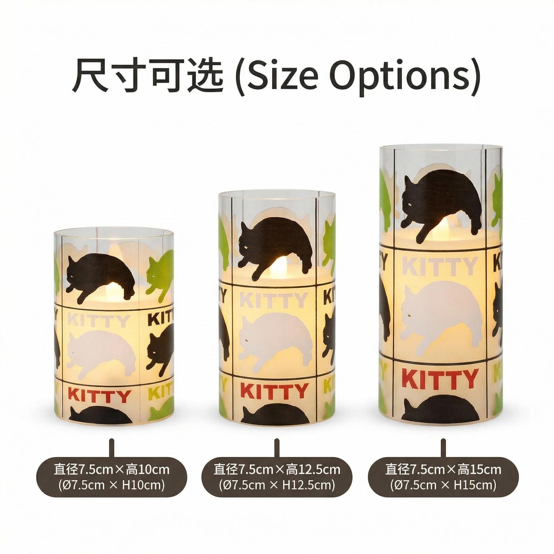 Uv-printed new three-color cat replaceable pattern luminous decorative candle 7.5 electronic candle factory direct sales Application Scenario