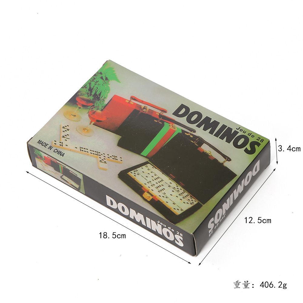 Factory wholesale of ivory-colored black dot dominoes, creative chess and card game gift dominoes on AliExpress Item Picture