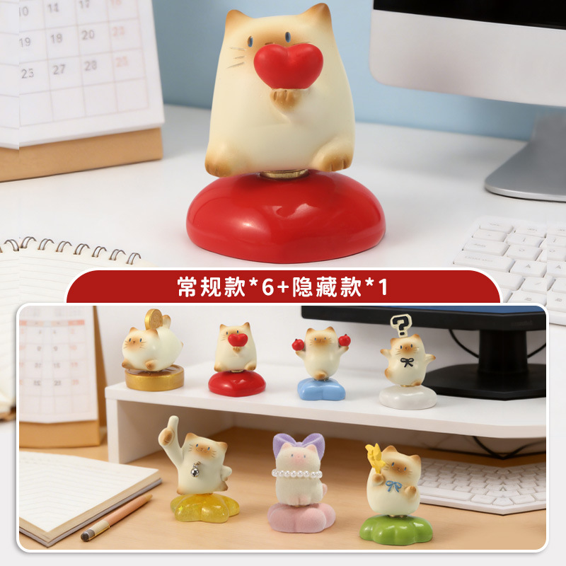猫猫PAI乐无忧转转盲盒卡通可爱猫咪公仔盲盒高颜值桌面摆件批发