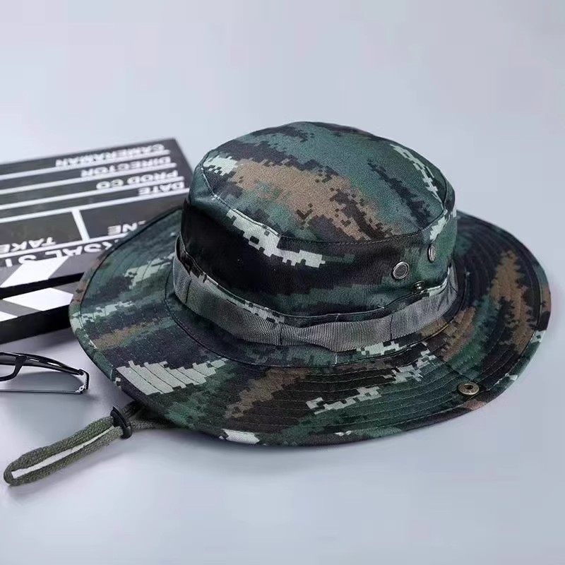 Factory direct supply Benny hats, camouflage, round-brimmed, wide-brimmed hats, outdoor mountaineering and fishing hats, sun protection and shade hats, military enthusiasts details Picture