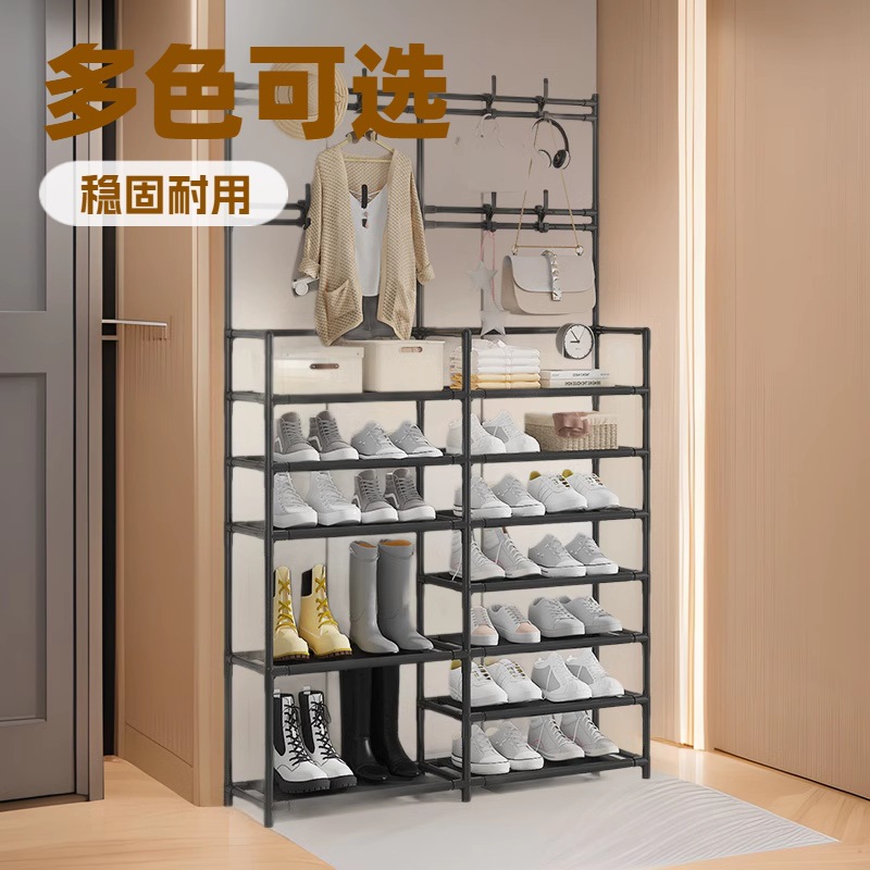 The Xiyin TEMU multi-functional integrated shoe and hat rack is easy to assemble. It is a dust-proof shoe rack and a multi-purpose multi-layer storage rack