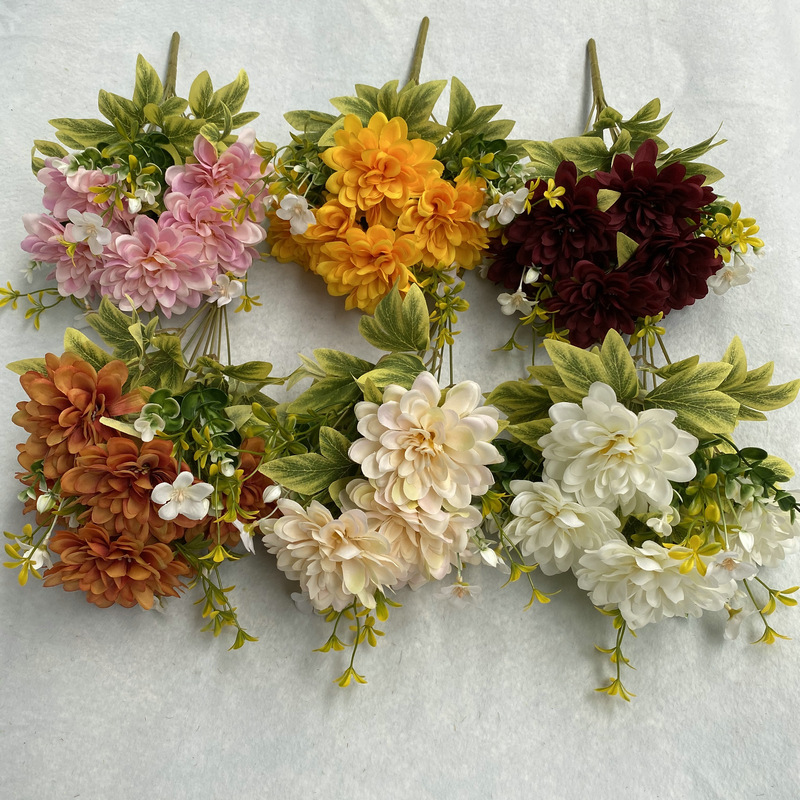 仿真花DIY发饰配件/仿真花/5朵塑膠花/假花/假花批发产品图