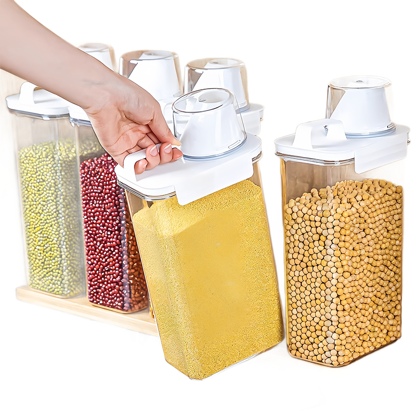 Japanese-style canned rice bucket, household insect-proof and moisture-proof sealed flour storage tank, noodle bucket, rice and five-grain storage box Item Picture