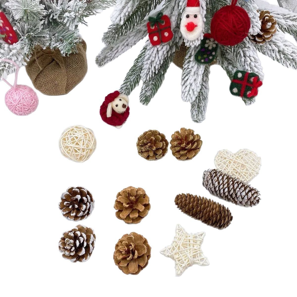 Wholesale dried pinecone flowers, Christmas decoration, DIY material packs, shooting prop accessories, natural Christmas pinecones Item Picture