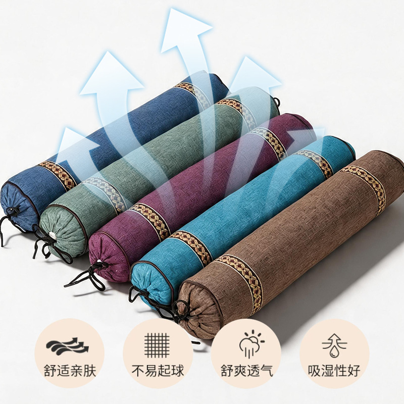 Mugwort neck pillow, household mugwort one-piece pillow, coarse cloth cylindrical neck protection pillow manufacturer wholesale, mat mugwort pillow Application Scenario
