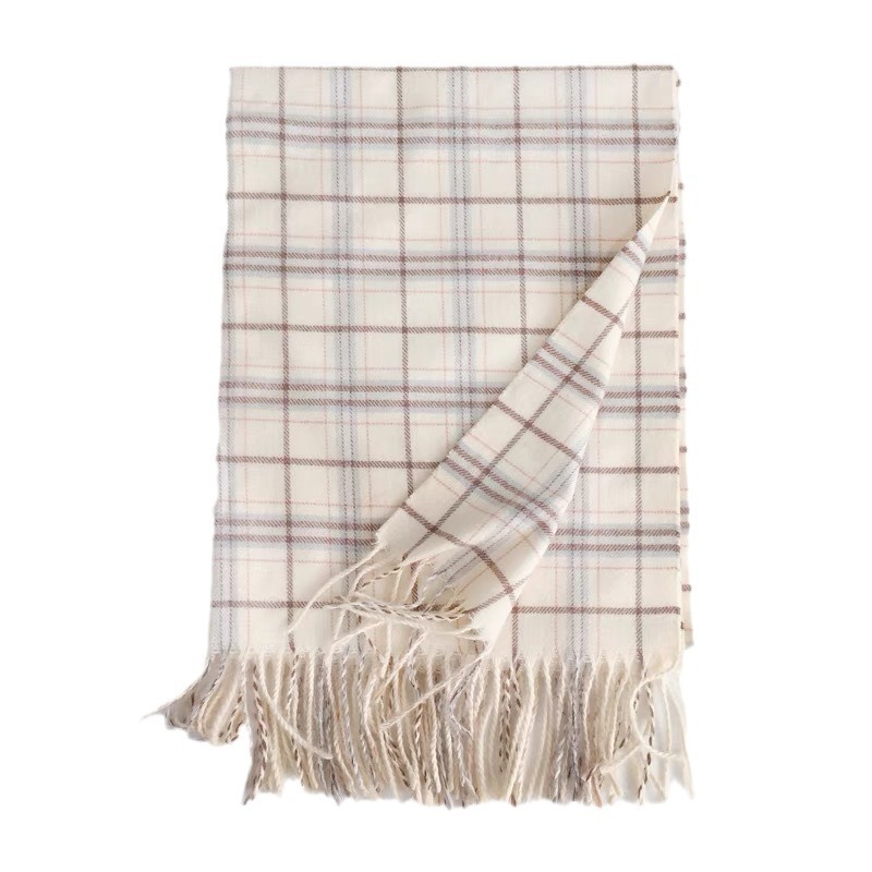 Women's winter 2024 new style high-end checkered shawl, dual-purpose double-sided thickened tassel scarf factory direct sales Item Picture