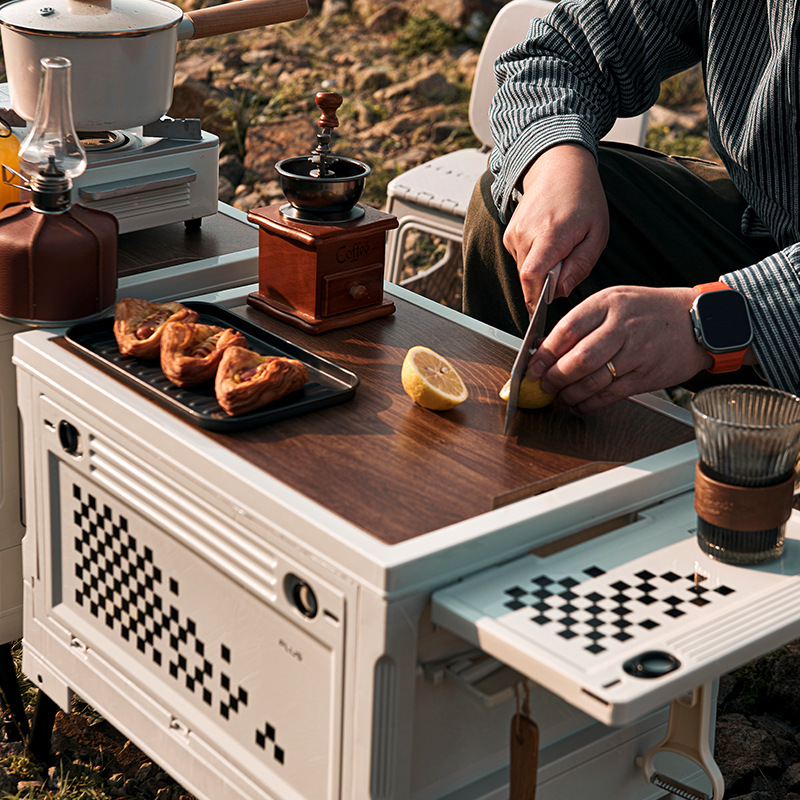Free shipping: Outdoor camping storage box, folding box, camping picnic organizing storage box, car trunk box, camping Specification image