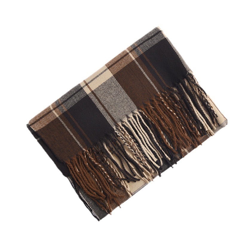 One-piece delivery of autumn and winter checkered scarves for women, a new style of high-end winter wear, versatile and warm couple scarves, a Korean cross-border bestseller, wholesale from street stalls Item Picture