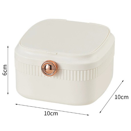 Light luxury portable jewelry box, jewelry, lipstick, ring storage box, stud earrings, necklace accessories, dust-proof storage box Item Picture