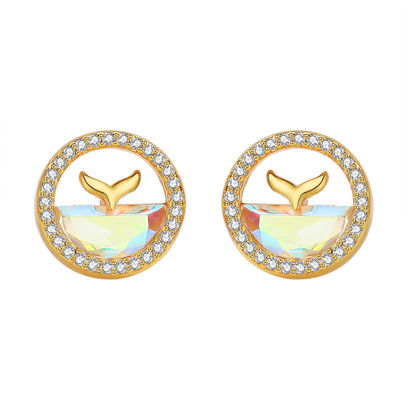 耳钉/饰品/四爪耳钉/ccb/打耳洞白底实物图