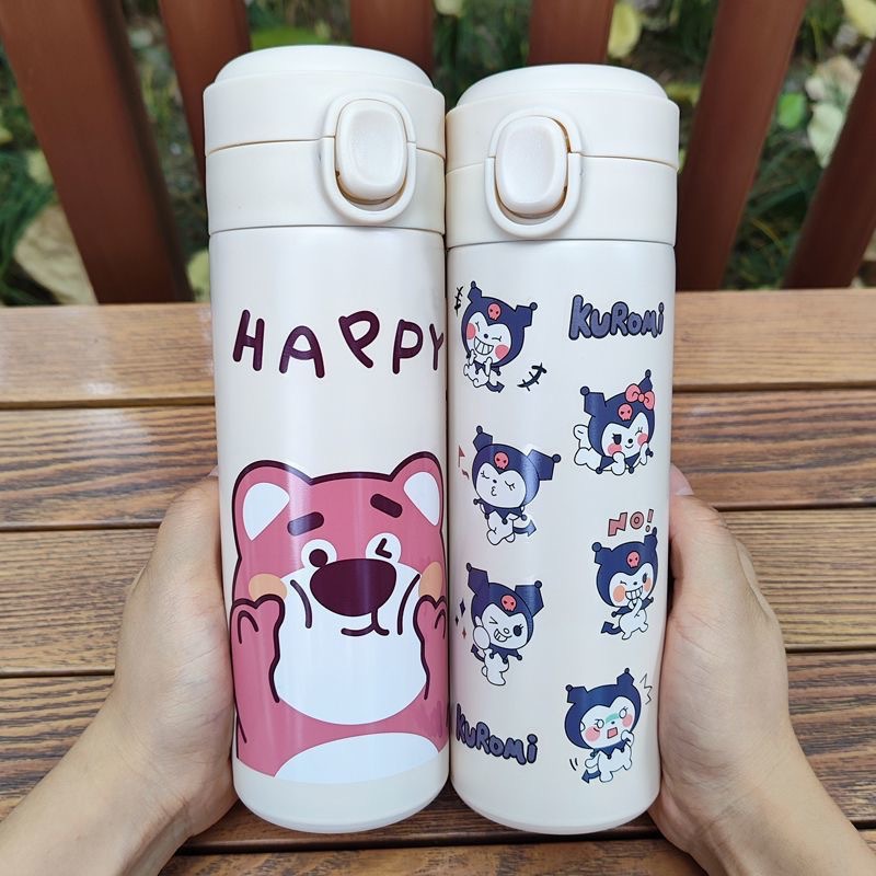 Children's water cup 304 stainless steel school special insulated cup anti-drop student Biye Bear kt Cat insulated Cup wholesale details Picture