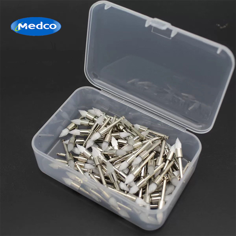 Cross-border exclusive disposable dental oral polishing brushes, nylon polishing and cleaning small bristle brushes, white flat head polishing brushes