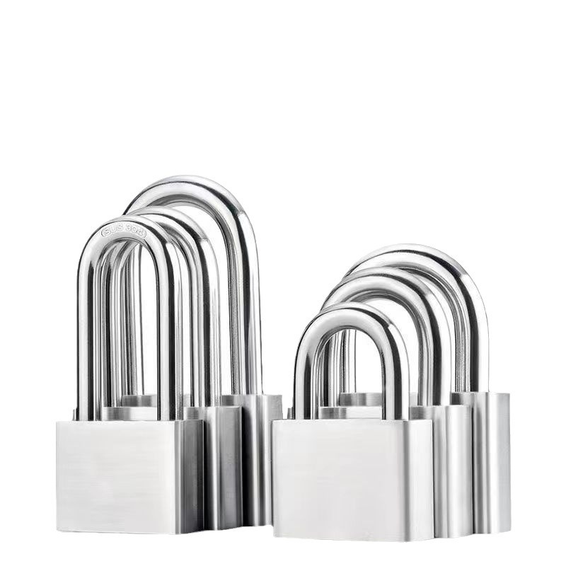 Stainless steel padlock, household waterproof and rust-proof door lock, anti-theft lock head, outdoor lock, door anti-picking, warehouse lock Item Picture