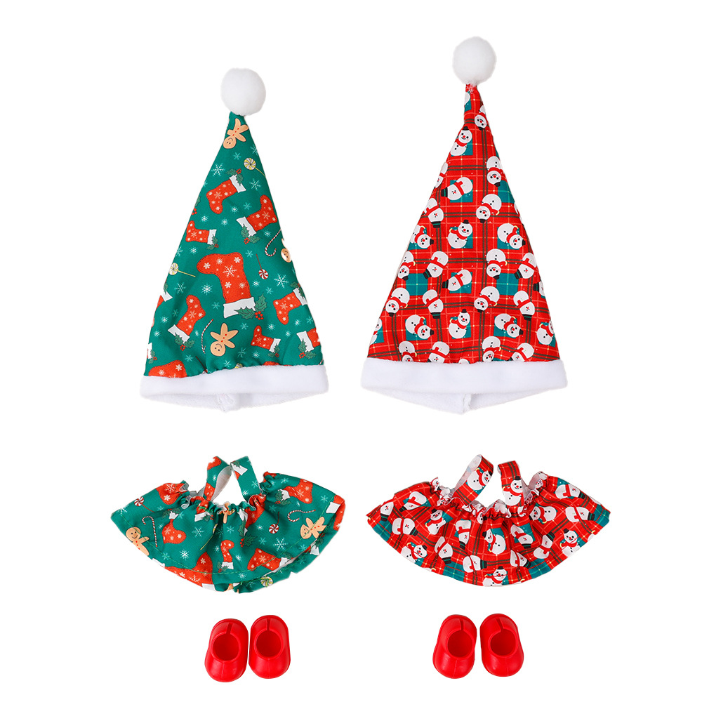 Christmas doll clothes, Labradors, Christmas snowman clothes, Christmas socks, doll clothes, 17cm dolls, doll dress-up accessories Item Picture