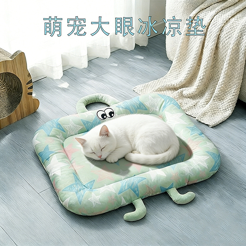 新款卡通夏季宠物猫咪冰丝垫降温垫沙发垫透气防滑防咬狗窝凉垫