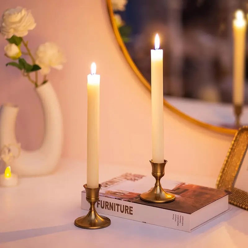 欧式简约小烛台摆件圣诞情人节烛光晚餐氛围感蜡烛台婚礼布置摆设