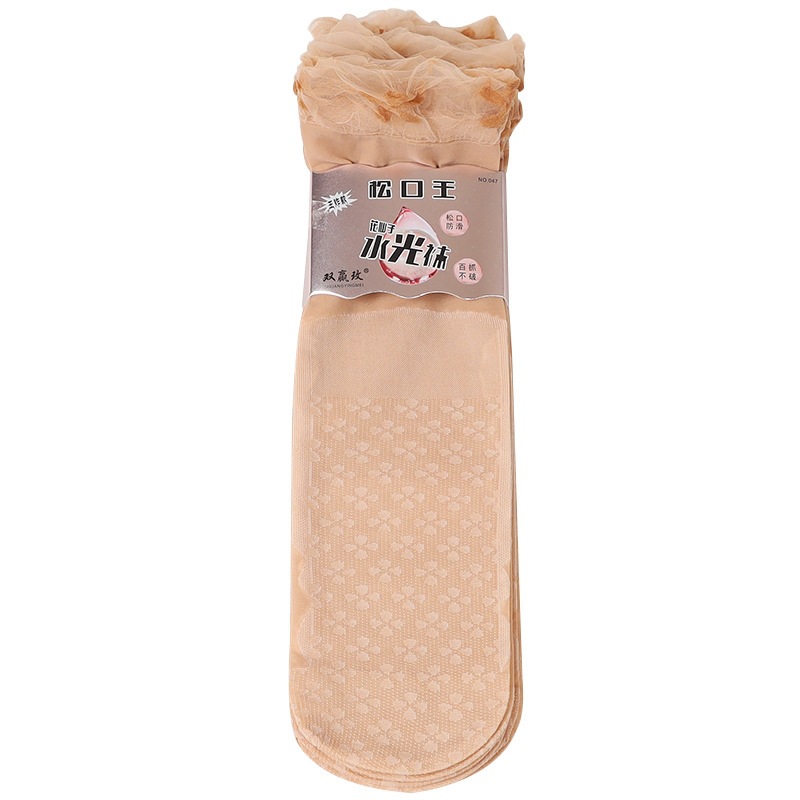 Lace lace loose-fitting socks for women, thin summer socks that don't pinch the feet, elderly socks, mother socks, short silk socks, crystal silk, anti-hook silk Item Picture