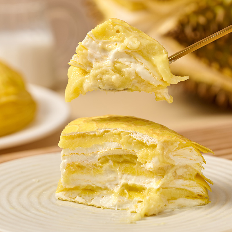 榴莲千层生日蛋糕动物奶油爆浆榴莲肉6英寸甜品网红零食一件代发细节图