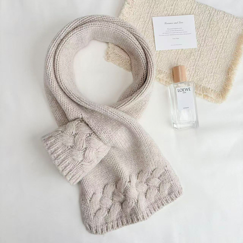 Winter new style hollowed-out cashmere knitted cashmere scarf, women's long cashmere scarf, solid color small shawl for warmth Application Scenario