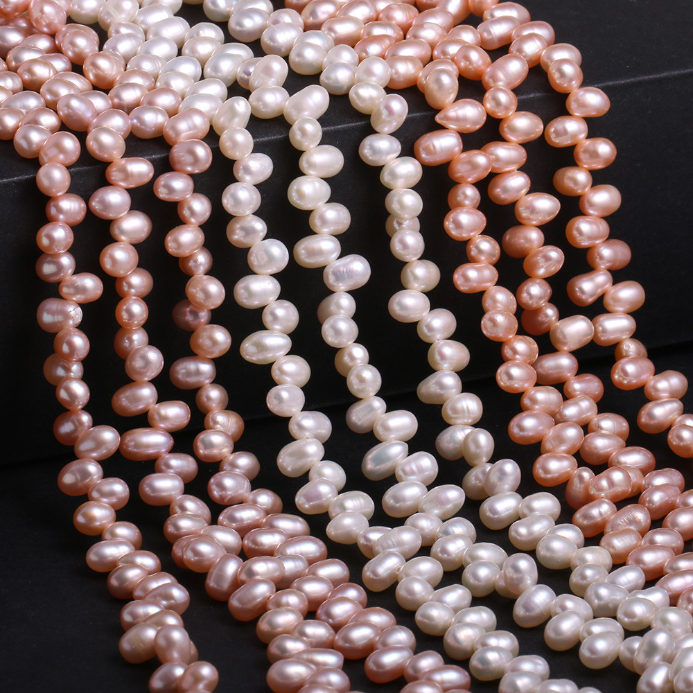 【 Small Wholesale 】 Natural Freshwater Pearl Sanqi Hole Pearl - Specification 5-6mm Sanqi Hole pearl details Picture