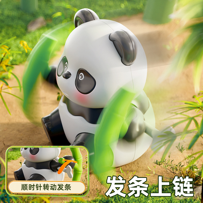 Wholesale baby wind-up panda rolling toys from street stalls, early teaching, climbing, intelligence, chain-up fun simulation little animals Application Scenario