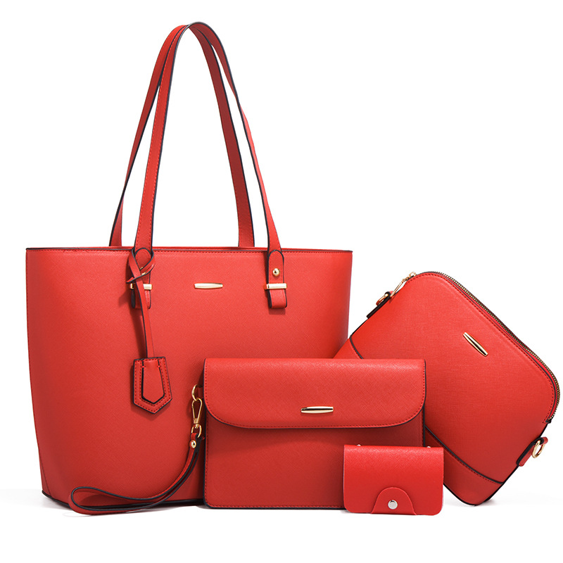 Tendencia bolsos de mujer retro bolso de un hombro 2026 nuevo estilo de gran capacidad moda diagonal span conjunto de cuatro piezas bolsa madre niño Item Picture