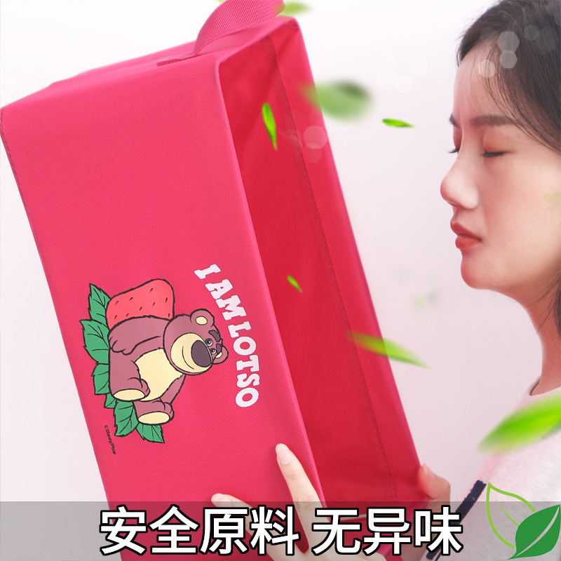Strawberry Bear storage basket, washable thickened steel frame, clothes storage box, household items, seasonal wardrobe, 27L storage capacity Item Picture