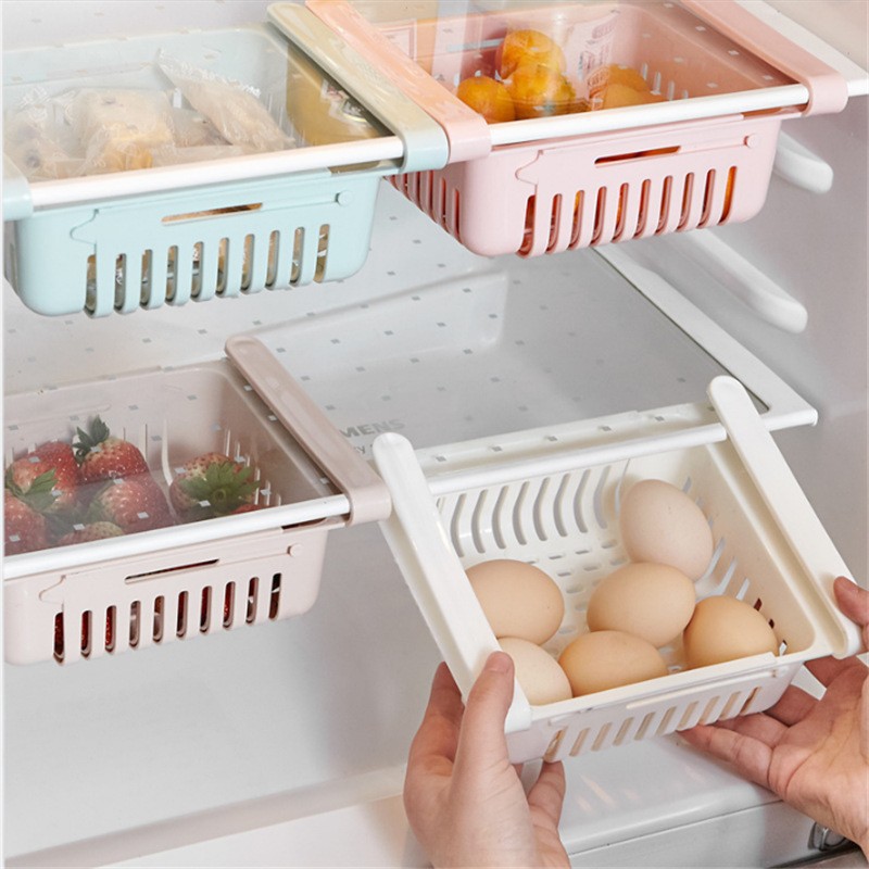 Lohasi retractable refrigerator storage box, storage basket, living room home egg storage and organization box, refrigerator shelf Specification image