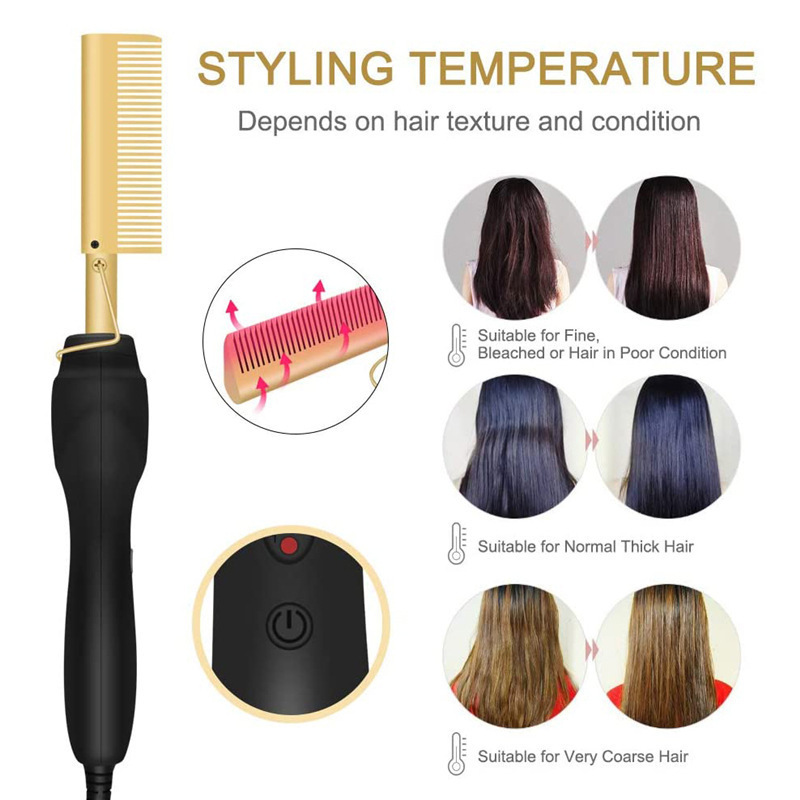Electric heating copper comb, electric straightening comb, curling iron two-in-one home straightening and curling iron, hair care wonder Application Scenario
