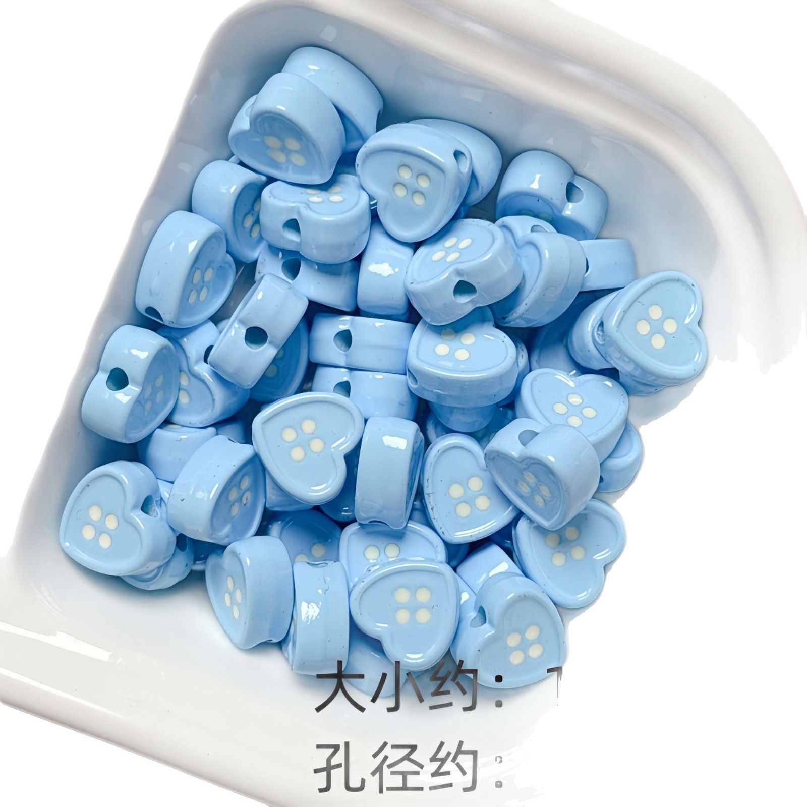 Acrylic baked paint, oil-dripping heart button beads, spacer beads, diy handcrafted beaded bracelet, necklace material, jewelry accessories Item Picture