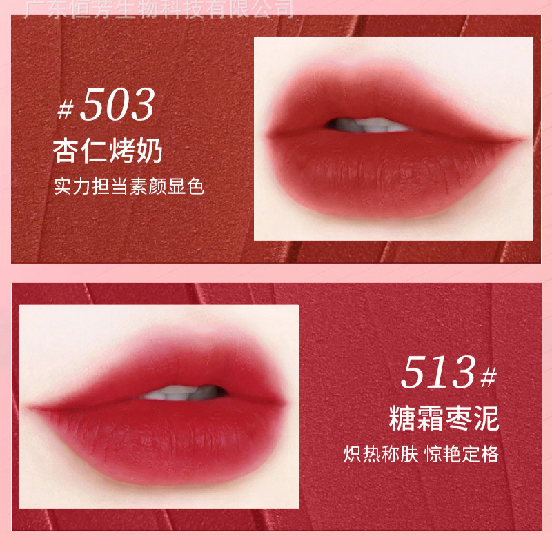 Mansili Lipstick Cushion Necklace Gift Box Three-piece Set, elegant Valentine's Day Gift Velvet Lipstick set for Women's Day Specification image