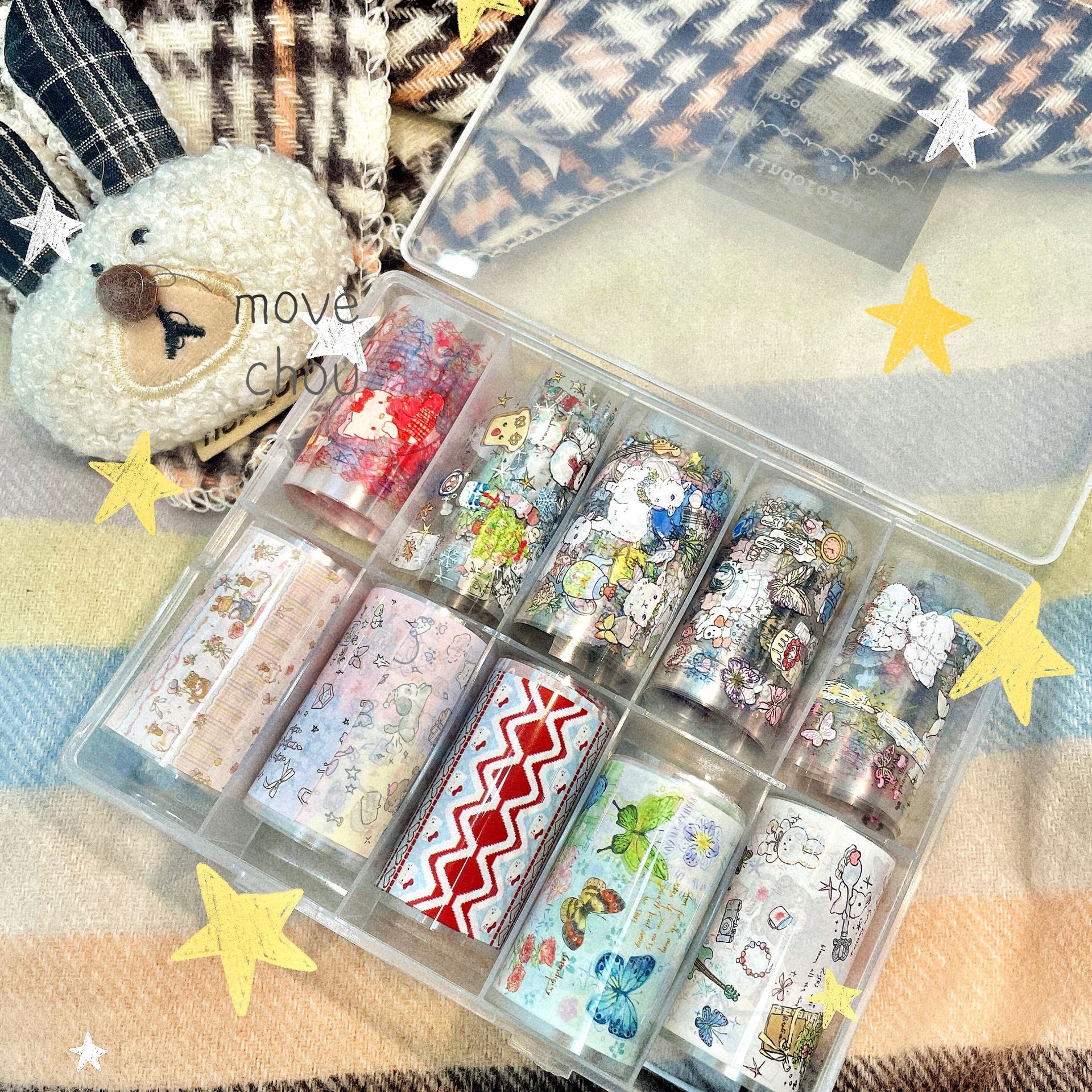 Korean-style Instagram hand-drawn graffiti nail art transfer paper, cute and practical kitty art elements, kitty illustrations Item Picture