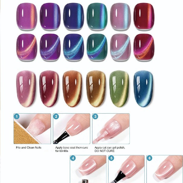 10-color cat's eye glue set, Sparkling and Flowing Light Nail Polish Glue Gift box, long-lasting Whitening Light Therapy glue source manufacturer Specification image