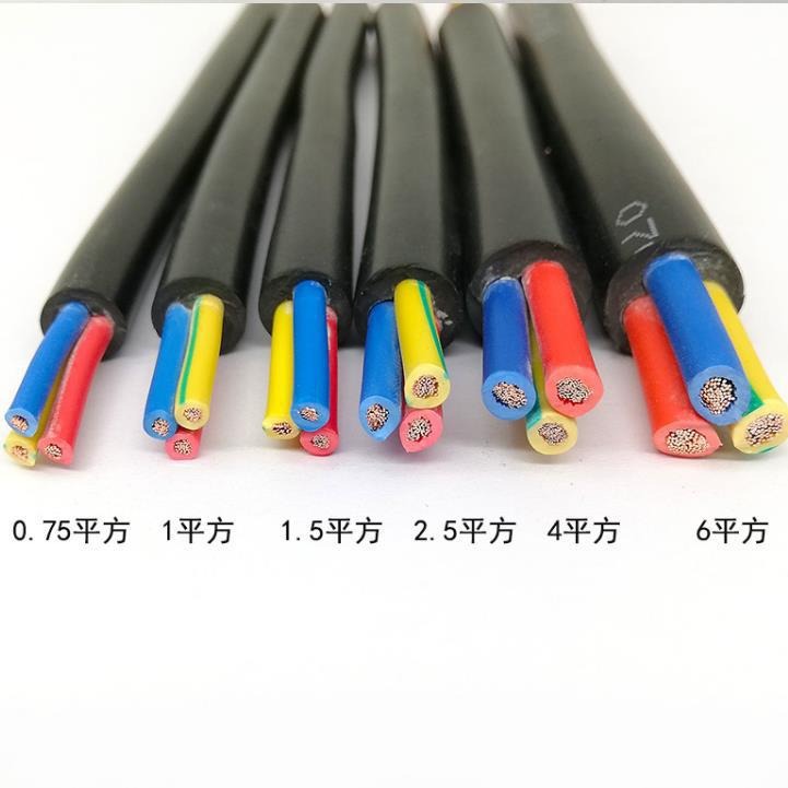 Copper core cable RVV2 3 4-core *1 1.5 2.5 4 square sheathed wire waterproof control wire power cord Specification image