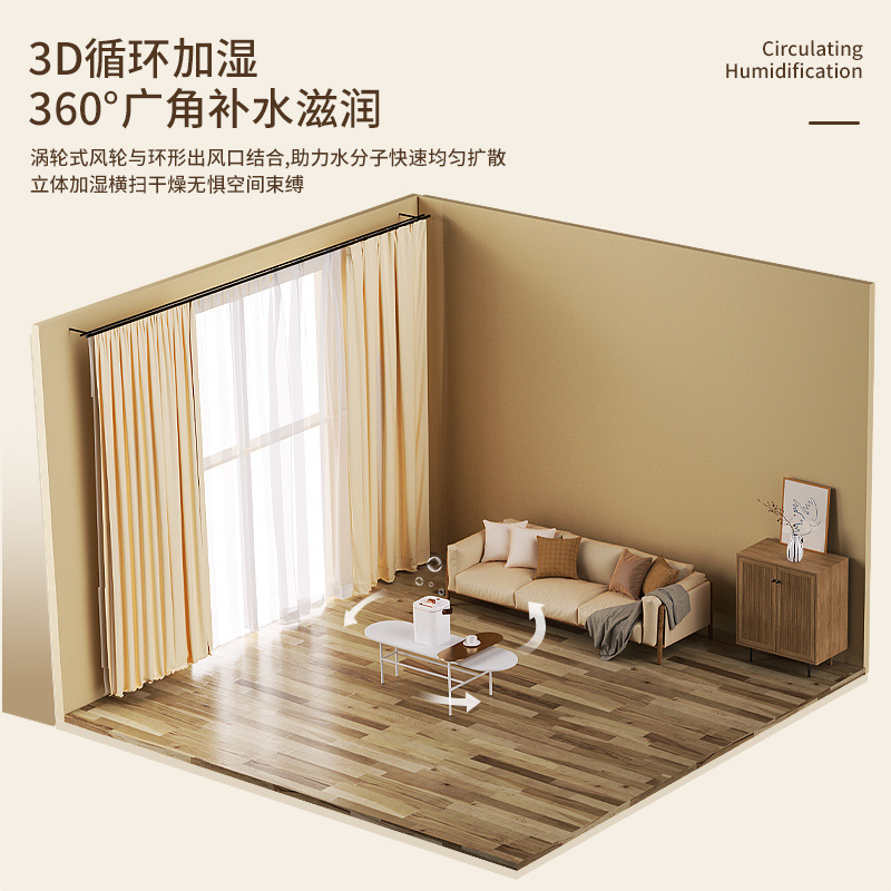 Cross-border bestseller dual-spray oxygen bar night light humidifier, indoor plug-in household silent small fog volume humidifier details Picture