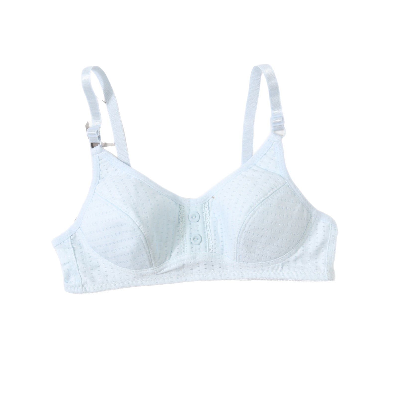 虾皮夏薄款发育期少女文胸女生胸罩初高中大学生可调节棉棉质内衣白底实物图