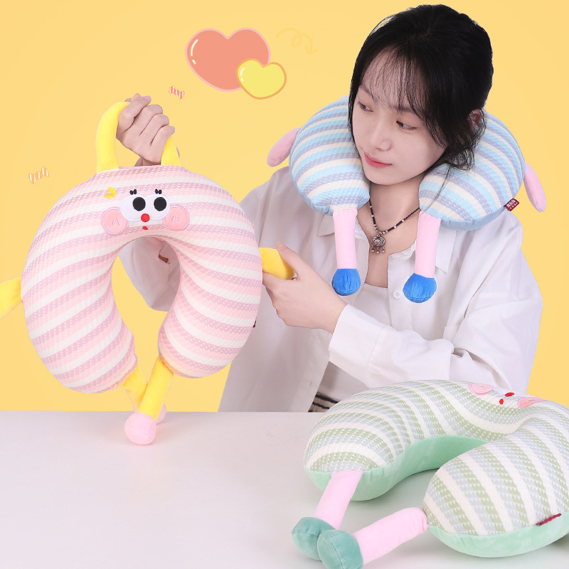 冰泡泡卡通记忆棉U型枕 康乐屋差旅办公颈枕 可爱护颈枕批发