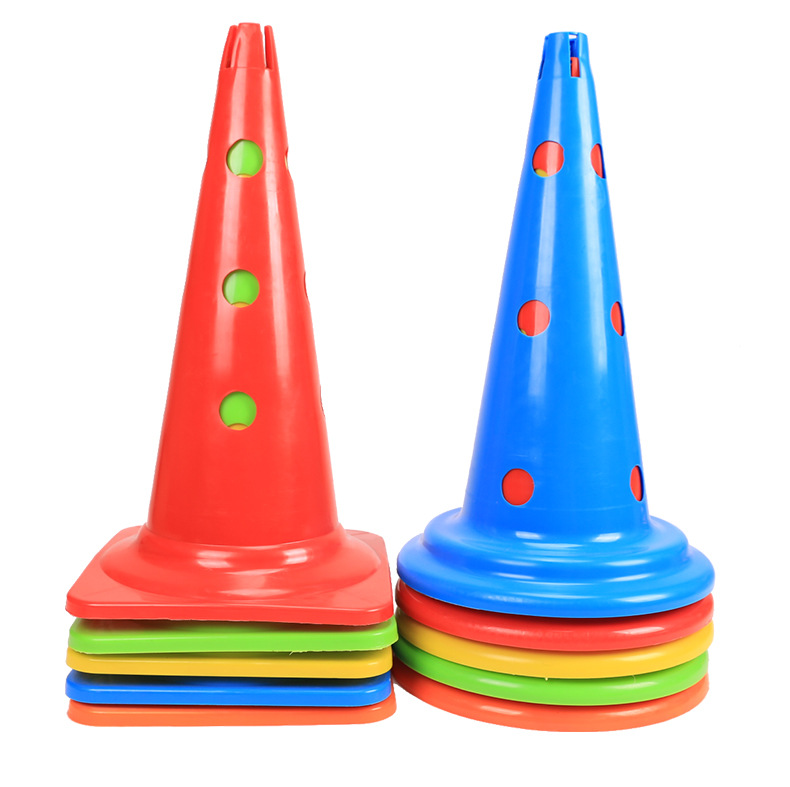 52cm perforated sign cylinder with obstacle rod inserted plastic sign bucket, road sign obstacle sign bucket, training cone ice cream cylinder Item Picture