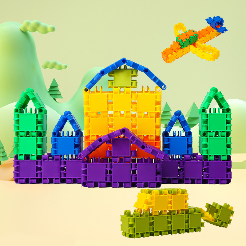 幼儿园积木玩具批发儿童小嘟嘟积木拼插益智玩具早教塑料积木拼装细节图