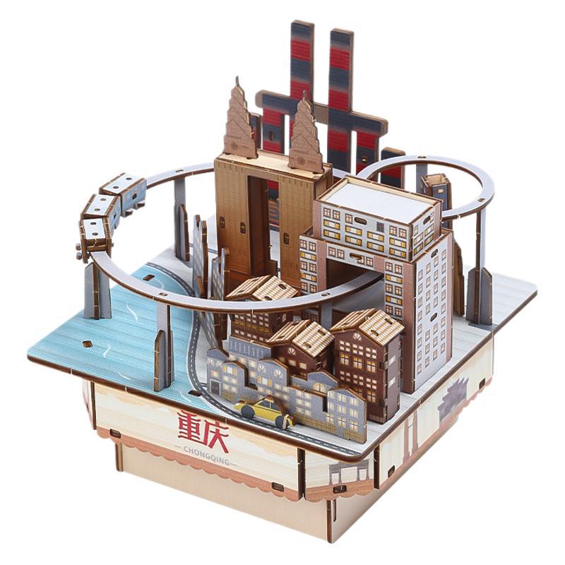 Chao Tong Fun 3D Children's Handmade diy Chinese-style city model assembly music box Gift Wholesale Item Picture