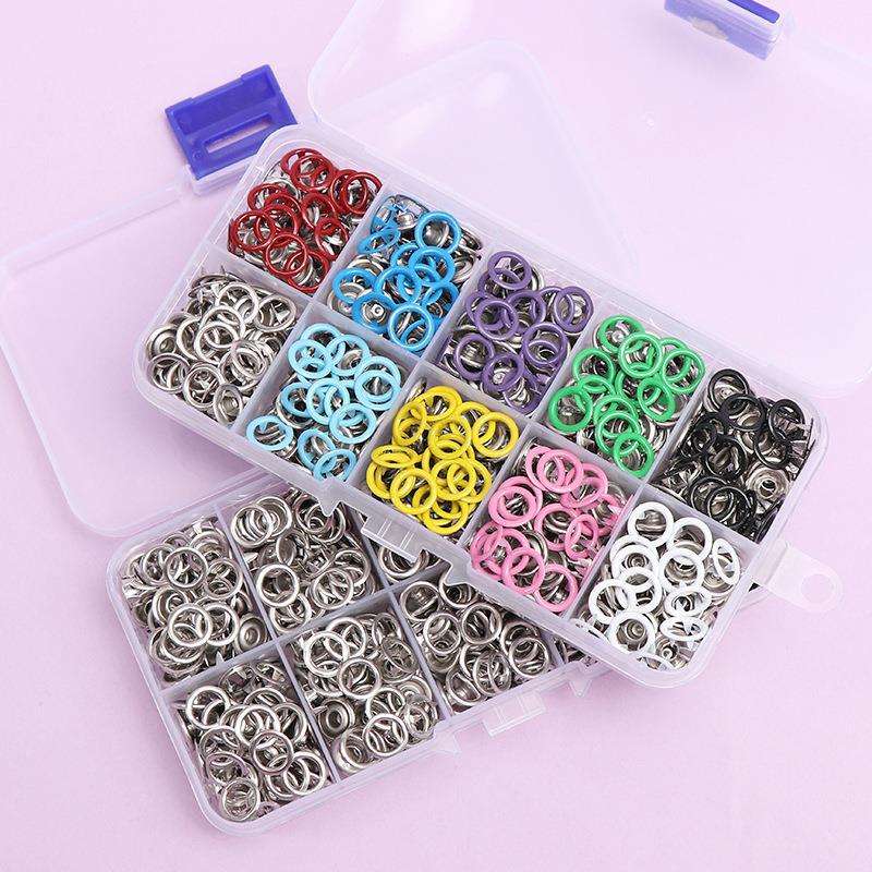 Colorful five-prong buttons, snap buttons, baby buttons without sewing, nail buttons, baby clothes buttons, hidden buttons, invisible solid, hollow mother-and-child buttons Specification image