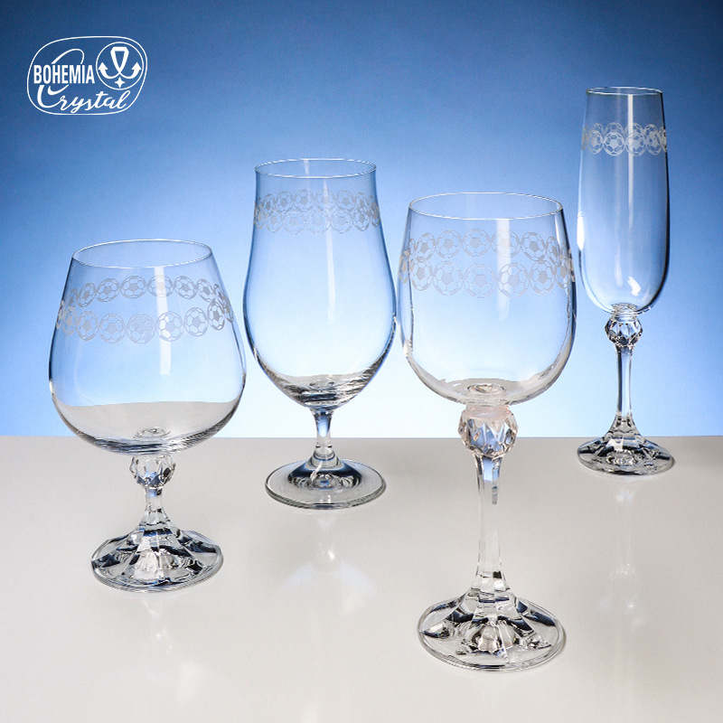 Czech imported lead-free crystal wine glasses, simple and atmospheric red wine glasses, whisky glasses, champagne glasses, gift box wholesale details Picture