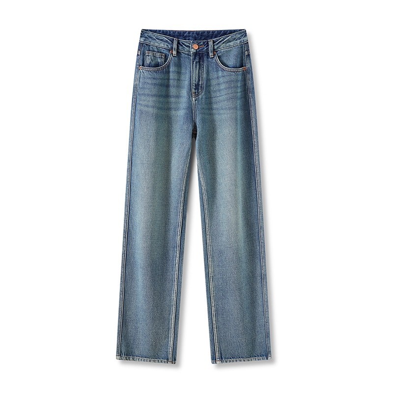 Wide-leg pants, narrow straight-leg Jeans, women's jeans, soft fabric basic style, commuter casual high-waisted, Autumn 2025 Item Picture