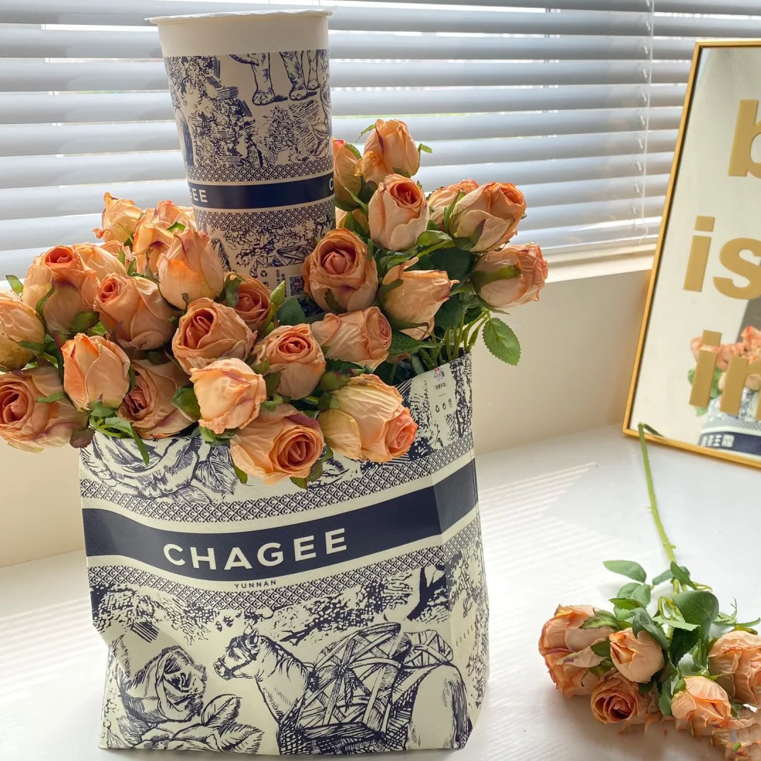 把束干花玫瑰做旧仿真花 仿干花束假花绢花客厅餐桌装饰摄影道具细节图