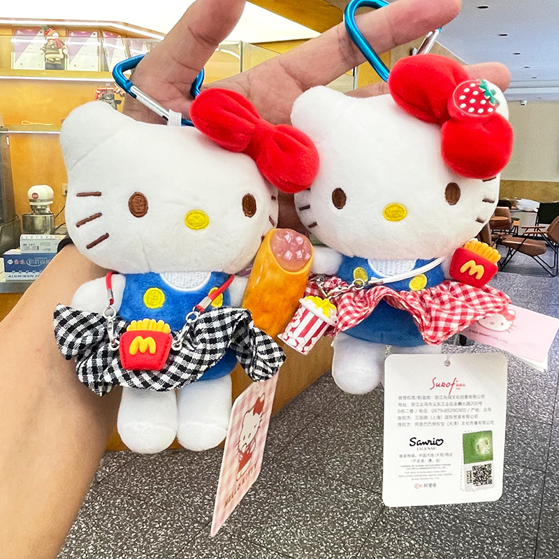 hellokitty small pendant plush toy, genuine Hello kitty cat doll, Hello Kitty keychain bag pendant details Picture