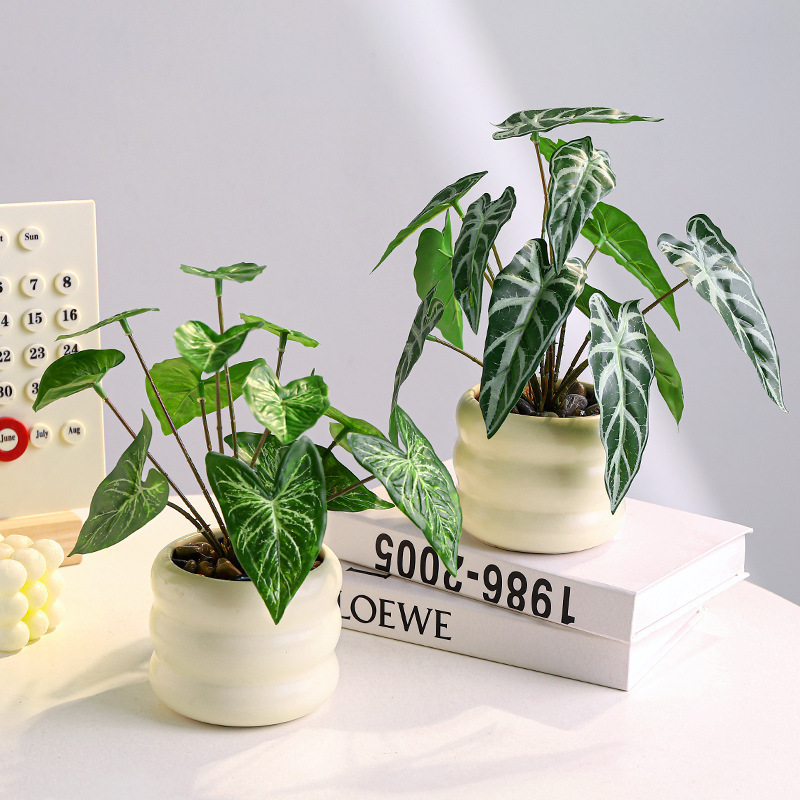 跨境仿真绿植盆栽摆设客厅酒吧假花仿真花摆件高级感花艺装饰品产品图