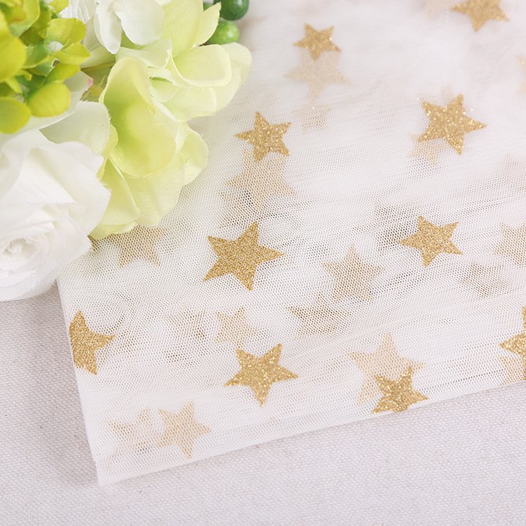 新款手工印金工艺几何印花蕾丝时尚女装布料蕾丝布料面料