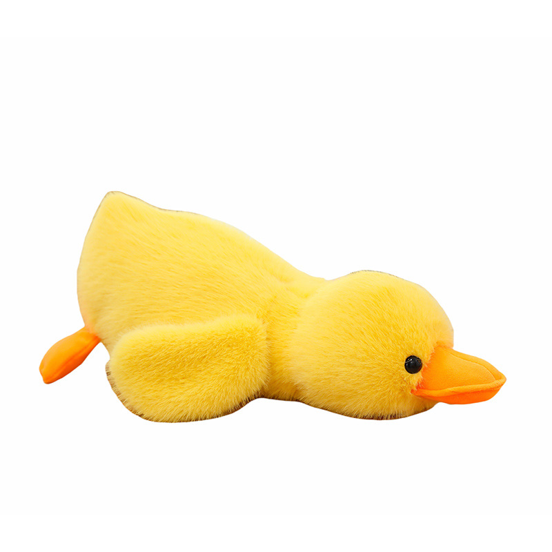 爆款可爱白鹅鸭子毛绒玩具公仔趴趴鸭儿童礼物女生优选玩偶抱枕白底实物图