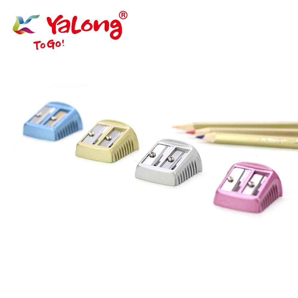Standard manual pencil sharpener, alloy material, double-hole mini size pencil sharpener, student supplies Item Picture